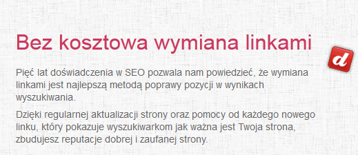 Bezkosztowa wymiana linkami