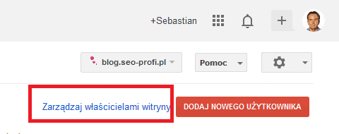 Zarządzanie włąścicielami witryny w Narzędziach Google dla Webmasterów